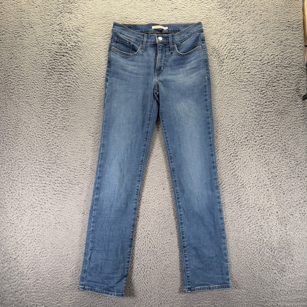 Levi's 314 Jeans Womens 27x32 Blue Cotton Denim Straight Shaping Faded Stretch